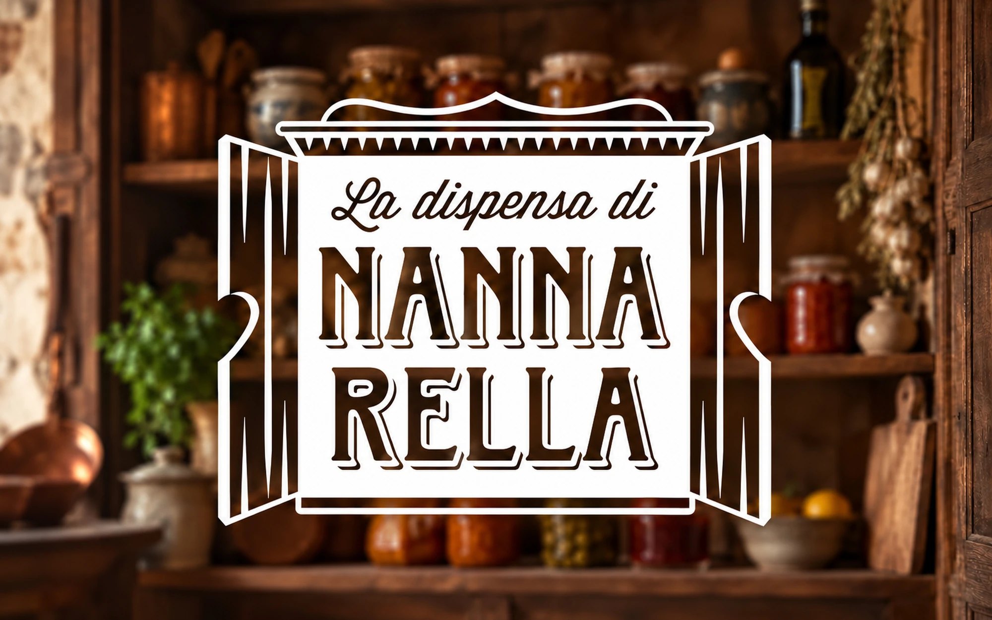 Logo La dispensa di Nannarella su una dispensa in legno